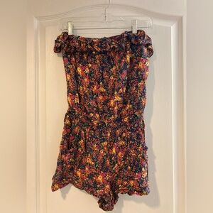 Mudd Floral Jumpsuit with Ruffle Detail